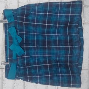 Nike Blue Teal Plaid Skort with Bow